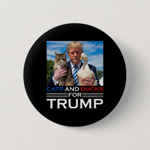 Badge Rond 5 Cm Chats et canards pour Trump Chatons et canards pou