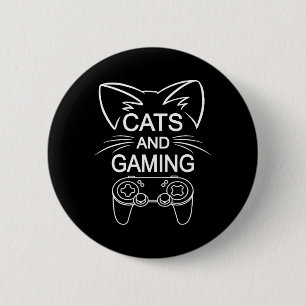Badge Rond 5 Cm Chats Et Jeu Amusant Amoureux des chats Joueur-Cad