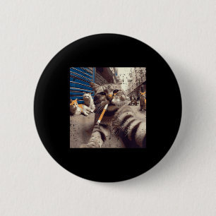 Badge Rond 5 Cm Chats Gangster Rues Chats Selfie Drôle Mème Humour