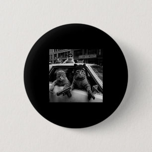 Badge Rond 5 Cm Chats Gangsters Drôles Hommes Femmes Amoureux Chat