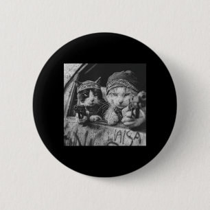 Badge Rond 5 Cm Chats Gangsters Rue Drôle