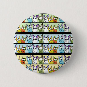 Badge Rond 5 Cm Chats Kitty Lineup Colorful