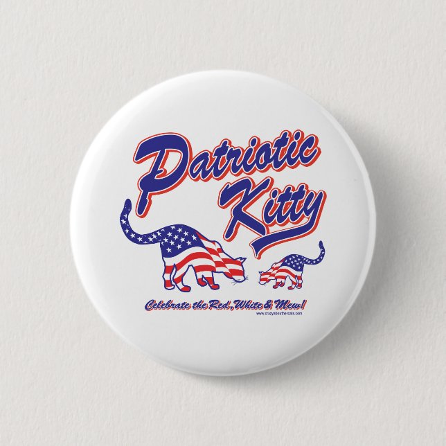 Badge Rond 5 Cm Chats Kitty Patriotique (Devant)