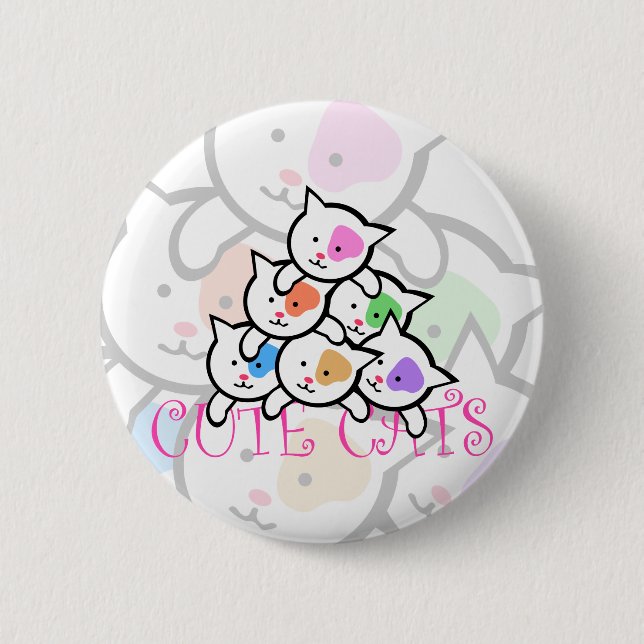 BADGE ROND 5 CM CHATS MIGNONS (Devant)