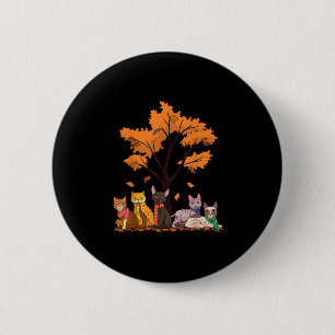 Badge Rond 5 Cm Chats mignons Automne Saison d'automne Maple Leaf