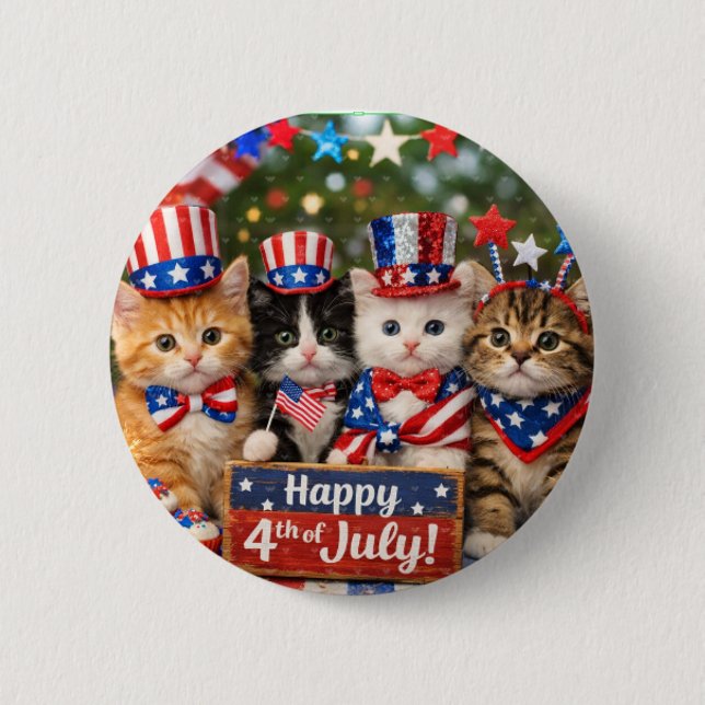 Badge Rond 5 Cm Chats mignons de juillet  (Devant)