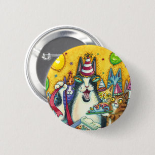 BADGE ROND 5 CM CHATS N'FITZ, CUISINES, MICE, ANNIVERSAIRE AMUSANT