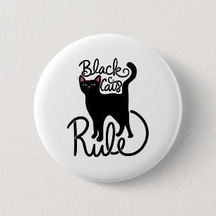 Badge Rond 5 Cm Chats noirs Règle amusante Chat noir Maman mignonn