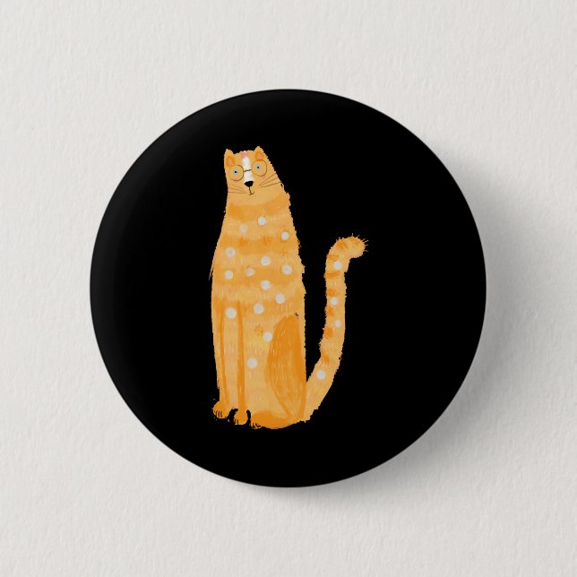 Badge Rond 5 Cm Chats Orange (Devant)