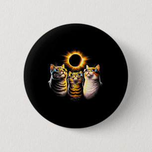 Badge Rond 5 Cm Chats Portant Des Éclipses Solaires En Regardant L