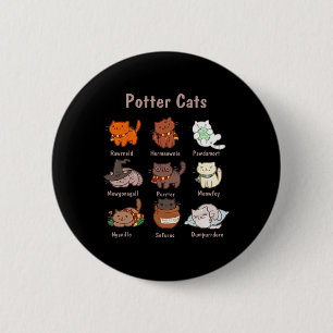 Badge Rond 5 Cm Chats Potter Pour Amoureux de les chats