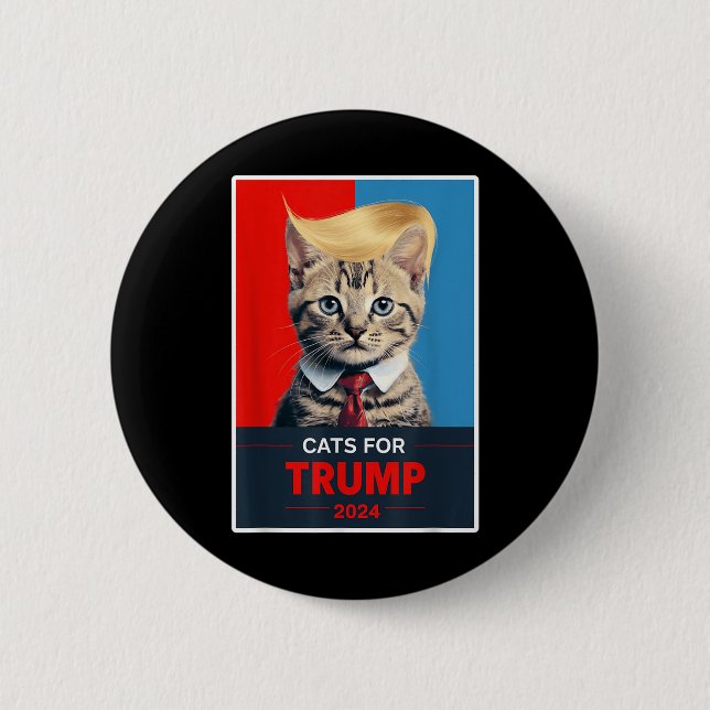 Badge Rond 5 Cm Chats Pour L'Élection Trump 2024 _1 (Devant)
