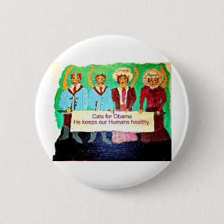 Badge Rond 5 Cm Chats pour Obama