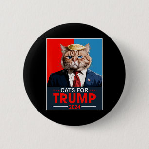 Badge Rond 5 Cm Chats pour Trump 2024 Drôle Vote pour Trump Chats