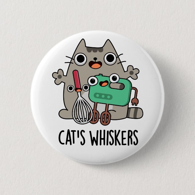 Badge Rond 5 Cm Chat's Whiskers Funny Baking Pun (Devant)