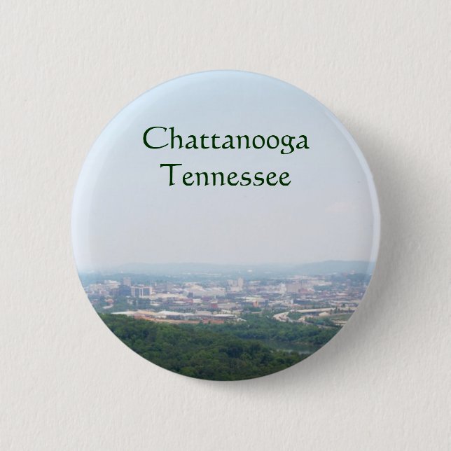 Badge Rond 5 Cm Chattanooga, paysage urbain de TN (Devant)