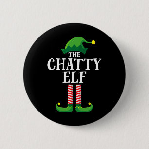 Badge Rond 5 Cm Chatty Elf Correspondance Famille Groupe Noël Fête