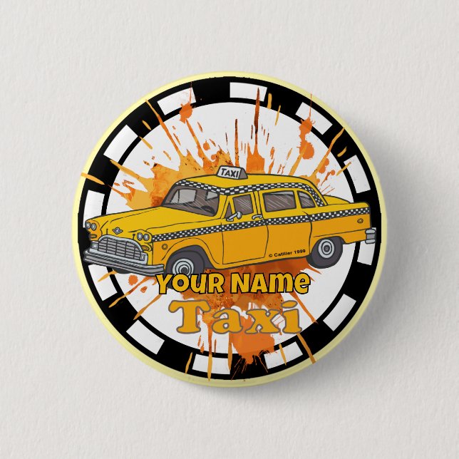 Badge Rond 5 Cm Chauffeur de Taxi (Devant)