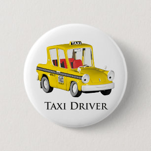 Badge Rond 5 Cm Chauffeur de taxi