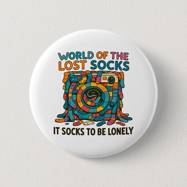 Badge Rond 5 Cm Chaussettes Danoises Drôle Monde Manquant Mais Pas (Devant)