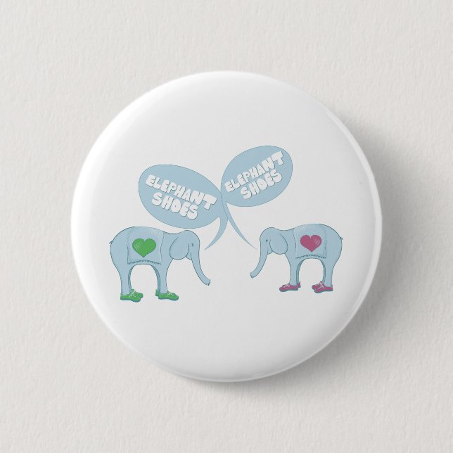 Badge Rond 5 Cm Chaussures d'éléphant (Devant)