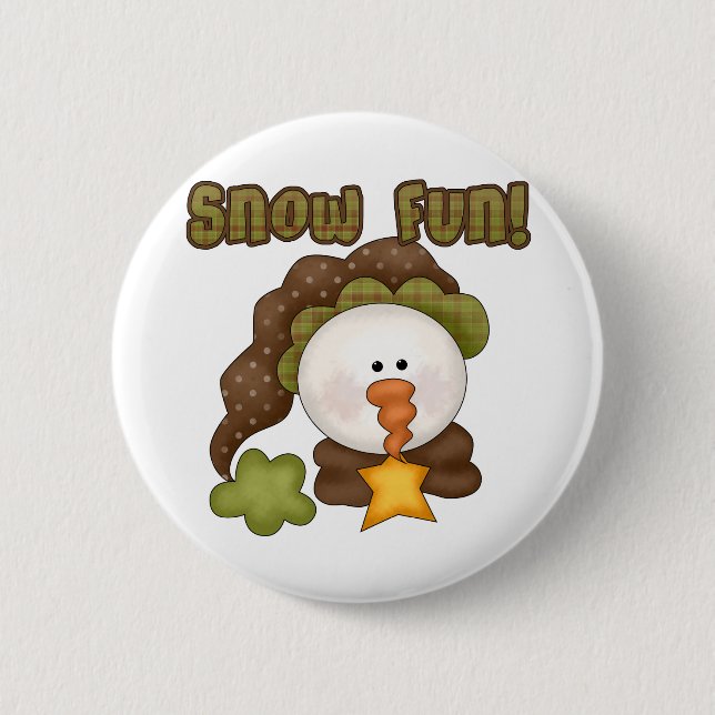 Badge Rond 5 Cm Chaussures et cadeaux One Fun de neige (Devant)