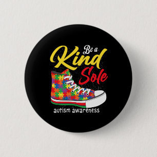 Badge Rond 5 Cm Chaussures Puzzle Mois de la sensibilisation à l'a