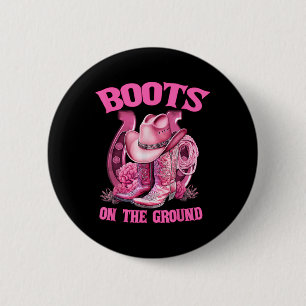 Badge Rond 5 Cm Chaussures sur le terrain Country Western Cowboy C