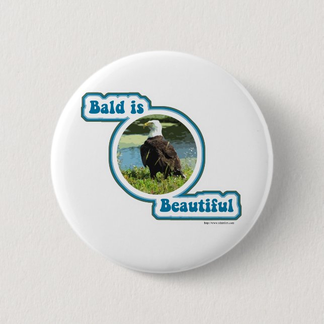 Badge Rond 5 Cm Chauve est beau (Devant)