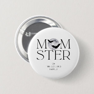 Badge Rond 5 Cm Chauve-lune noire moderne Chauve-lune Halloween Mo