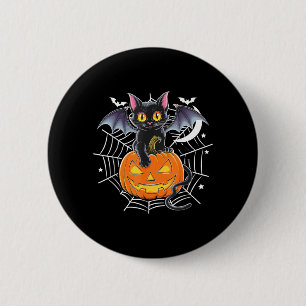 Badge Rond 5 Cm Chauve-souris Halloween _ Chauve-souris à ailes de