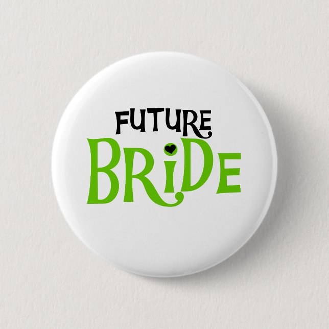 Badge Rond 5 Cm Chaux et future jeune mariée noire (Devant)