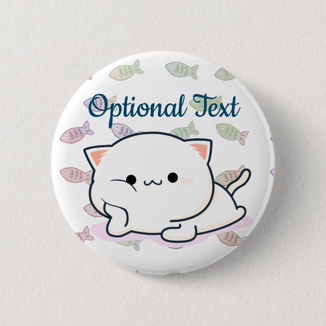 Badge Rond 5 Cm Cheeky Kawaii Style Kitten (Devant)