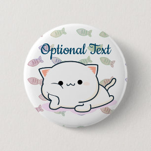 Badge Rond 5 Cm Cheeky Kawaii Style Kitten