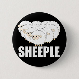 Badge Rond 5 Cm Cheeple Question Rien Ne Reste Terrifié - Sheep