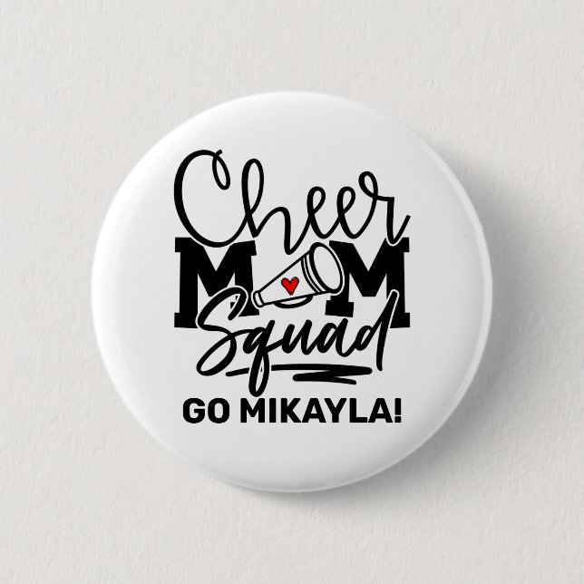 Badge Rond 5 Cm Cheer Maman Squad personnalisé (Devant)