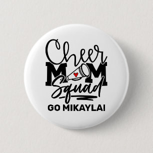 Badge Rond 5 Cm Cheer Maman Squad personnalisé