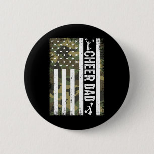 Badge Rond 5 Cm Cheer Papa Camo Fête des pères Drapeau Américain C
