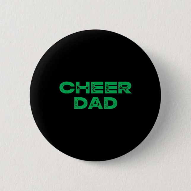 Badge Rond 5 Cm Cheer Papa Green Cheerleading  (Devant)