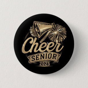 Badge Rond 5 Cm Cheer Senior 2025 Pom-pom girl Graduation Classe D