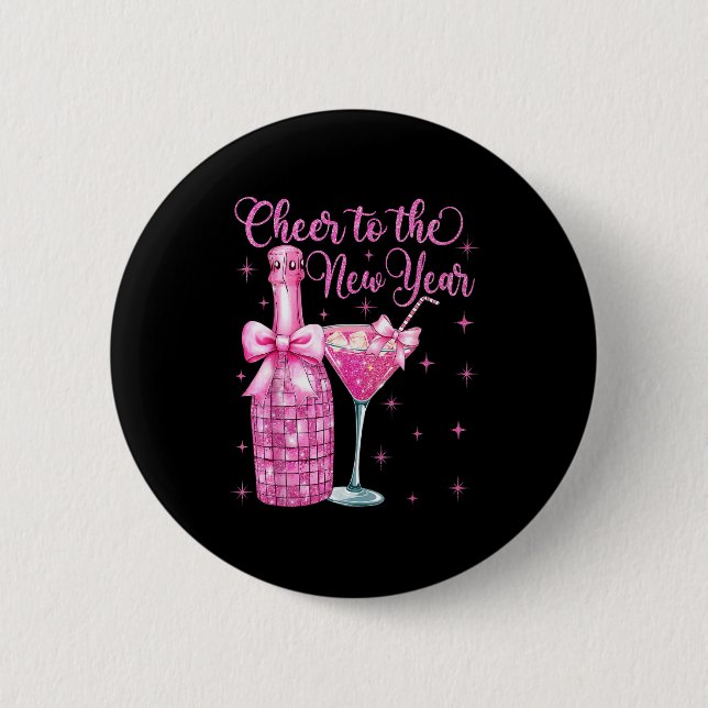 Badge Rond 5 Cm Cheer To The New Year Happy New Year 2026 Party  (Devant)