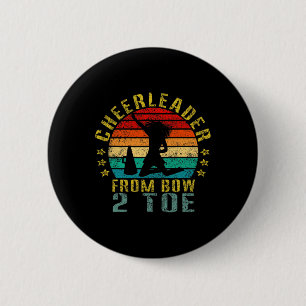 Badge Rond 5 Cm Cheerleader de l'Arc à l'Ongle Drôle Rétro