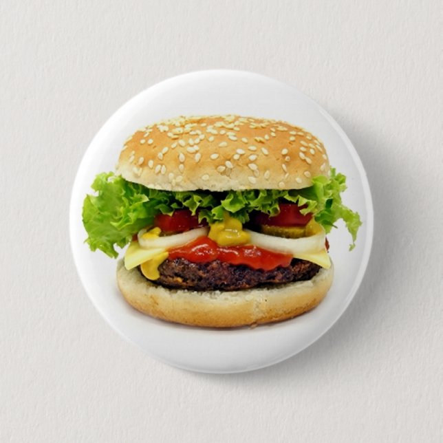 Badge Rond 5 Cm Cheeseburger (Devant)