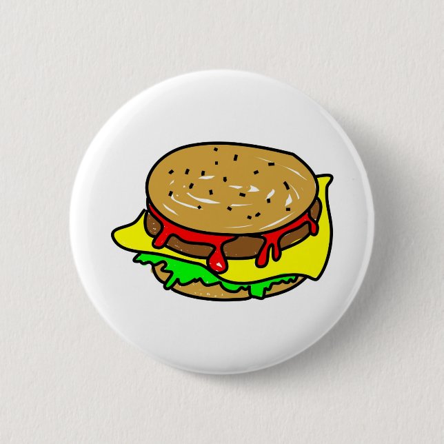 Badge Rond 5 Cm cheeseburger (Devant)