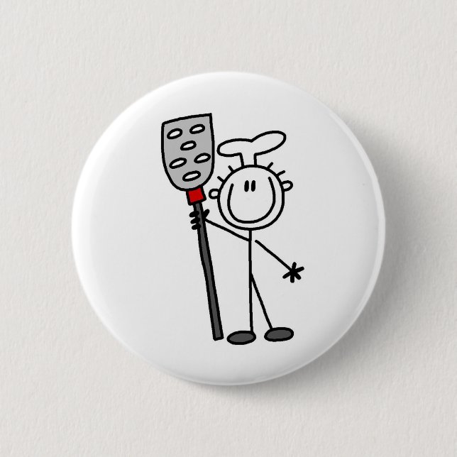 Badge Rond 5 Cm Chef avec la spatule (Devant)