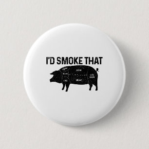 Badge Rond 5 Cm Chef Butcher Bbq Je fumerais ce porc porc drôle gr