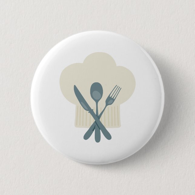 Badge Rond 5 Cm Chef Casquette (Devant)