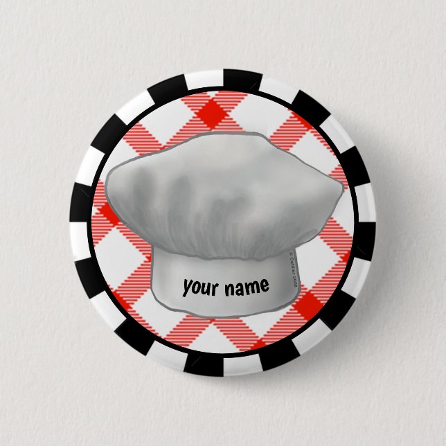 Badge Rond 5 Cm Chef Casquette (Devant)