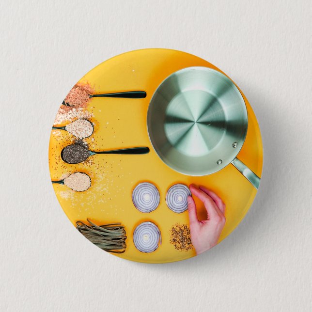 Badge Rond 5 Cm Chef cuisine Pan (Devant)