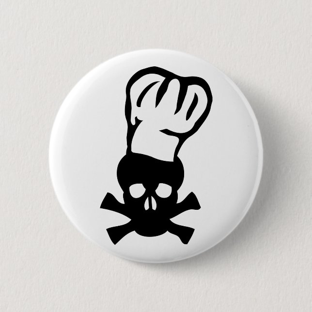 Badge Rond 5 Cm chef cuisinier noir (Devant)